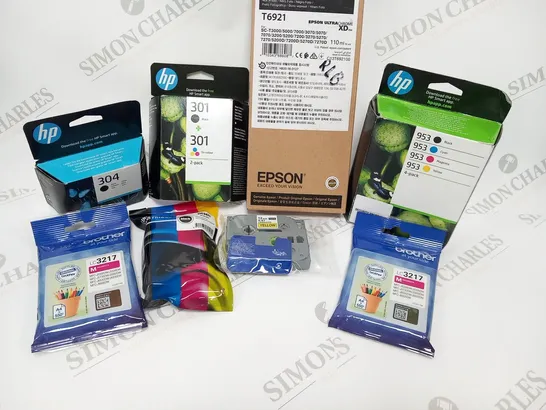 APPROXIMATELY 35 ASSORTED INK CARTRIDGES TO INCLUDE; EPSON, BROTHER AND HO