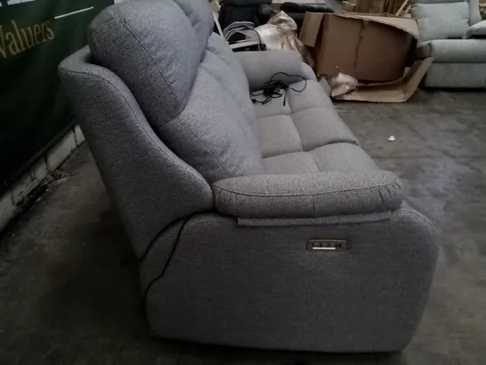 QUALITY BRITISH DESIGNER G PLAN KINGSBURY 3 SEATER ELECTRIC RECLINER DBL HRLM C566 NATIVE ASH DISC LEATHER 