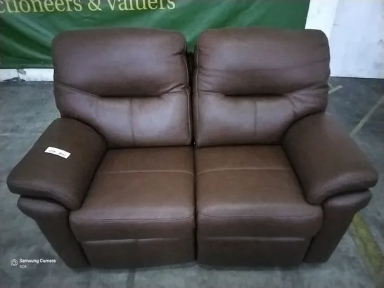 QUALITY BRITISH DESIGNER G PLAN SEATTLE 2 SEATER ELECTRIC RECLINER CAPRI OAK LEATHER 