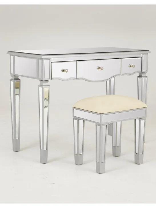 BOXED MIRAGE MIRRORED DRESSING TABLE AND STOOL (1 BOX) RRP £249