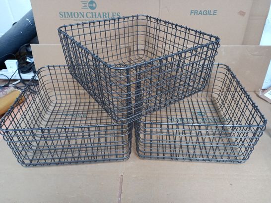 BOX OF 6 X WIRE MESH BASKETS IN "GRAPHITE" FINISH - 34XX31X16