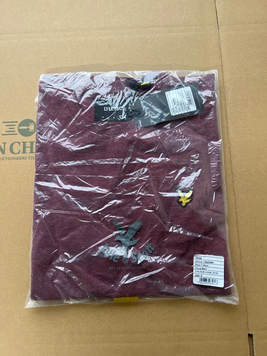 LYLE AND SCOTT BURGUNDY T-SHIRT SIZE SMALL