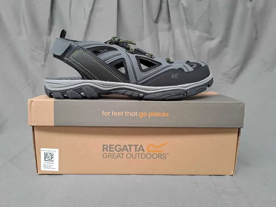 BOXED PAIR OF REGATTA MEN'S WESTSHORE 3 SHOES IN GREY/BLACK UK SIZE 10