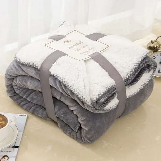 BOXED CARLILL SHERPA BLANKET GREY, SIZE NOT SPECIFIED 