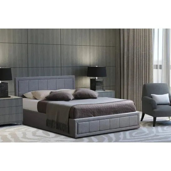 BOXED LORONDA UPHOLSTERED BED - GREY // SIZE: SUPERKING (3 BOXES)