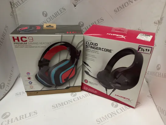 APPROXIMATELY 6 ASSORTED BOXED HEADSETS/HEADPHONES TO INCLUDE GIOTECK, HYPER X, ETC