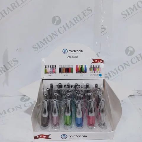 PACK TO CONTAIN APPROX. 24 X MIRTRONIX MINI PROTANK E-CIGARETTE ATOMIZERS - COLOURS VARY