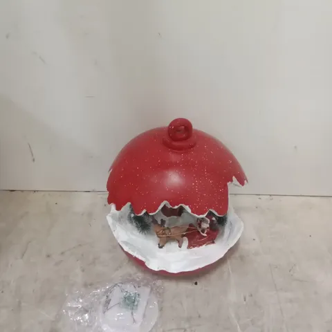 BOXED SANTAS EXPRESS PRE-LIT SPHERE WITH CHRISTMAS CHARACTER SCENE