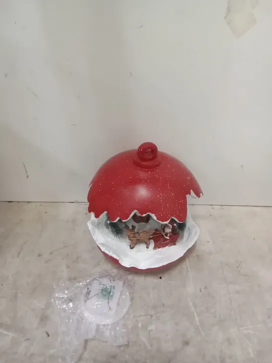 BOXED SANTAS EXPRESS PRE-LIT SPHERE WITH CHRISTMAS CHARACTER SCENE