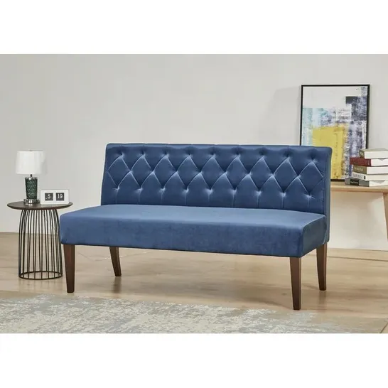 BOXED DESIGNER DIFRANCO META TWO SEATER SOFA ROYAL BLUE FABRIC