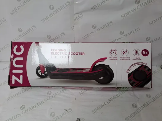 BOXED ZINC E4 MAX ELECTRIC SCOOTER IN PINK  RRP £139.99