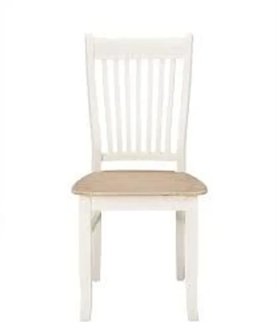 BOXED JULIETTE WOOD AND CREAM CHAIRS - SET OF 2 (1 BOX)