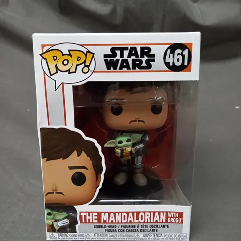 BOXED COLLECTIBLE FUNKO POP FIGURE - STAR WARS THE MANDALORIAN WITH GROGU