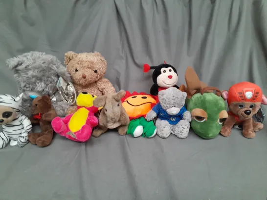 BOX OF ASSORTED PLUSH SOFT TEDDIES