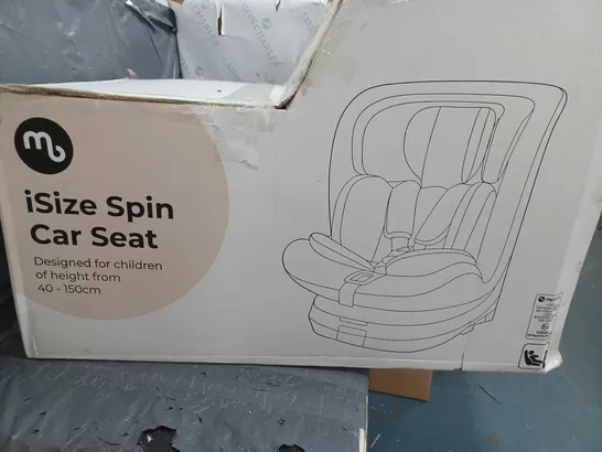 MY BABIIE SPIN TOP TETHER I-SIZE CAR SEAT - SLATE - COLLECTION ONLY