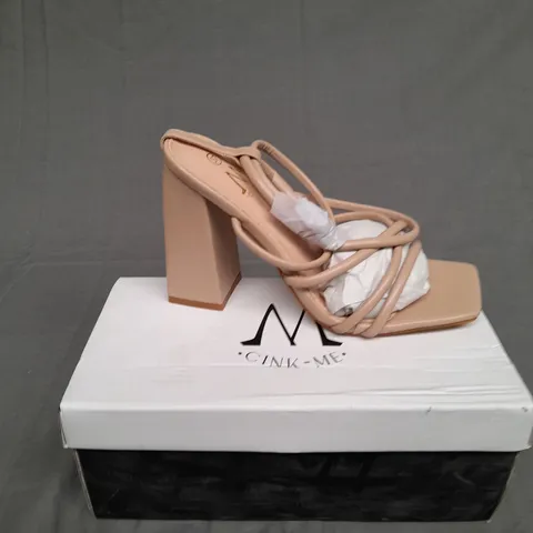 BOXED PAIR OF BEST YOU EVER HAD NUDE STRAP HEELS SIZE UK 4 IN BEIGE 