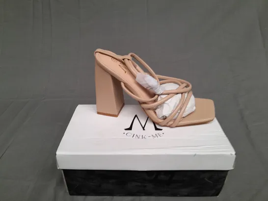 BOXED PAIR OF BEST YOU EVER HAD NUDE STRAP HEELS SIZE UK 4 IN BEIGE 