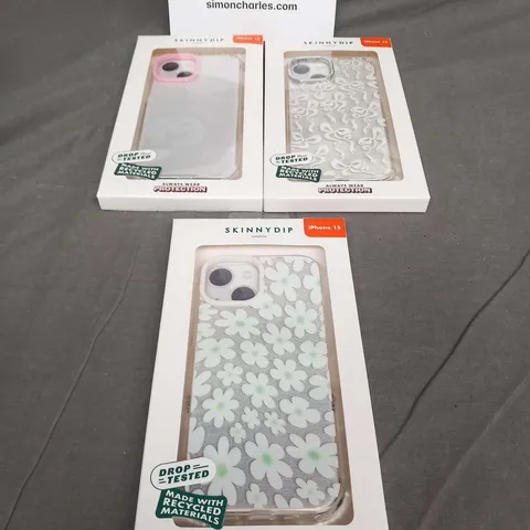 THREE BRAND NEW SKINNYDIP IPHONE 15 PHONE CASES