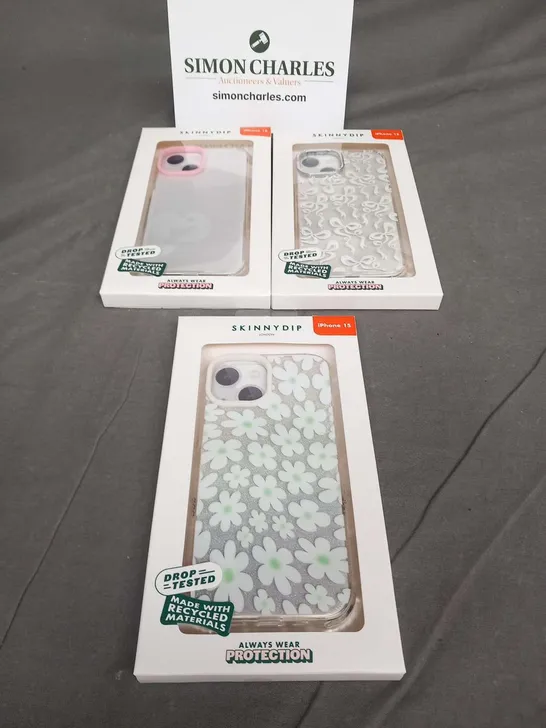 THREE BRAND NEW SKINNYDIP IPHONE 15 PHONE CASES