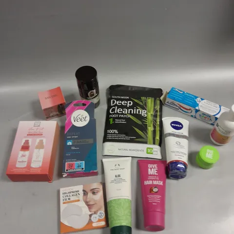 APPROXIMATELY 20 ASSORTED HEALTH & BEAUTY PRODUCTS TO INCLUDE VEET WAX STRIPS, NIVEA HAND CREAM, BEAUTY CROP MINI MIST DUO ETC 