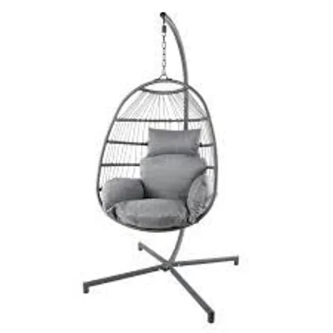 BOXED AZURA HANGING EGG CHAIR - GREY (1 BOX)