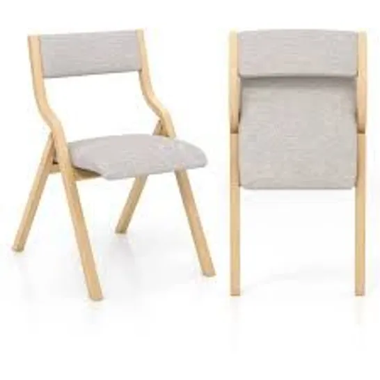 BOXED COSTWAY SET OF 2 GREY FOLDING DINING CHAIR