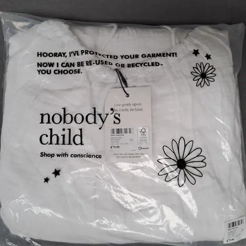 NOBODY'S CHILD HILDA MIDAXI DRESS IN WHITE UK SIZE 8