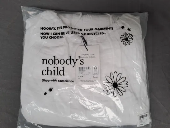 NOBODY'S CHILD HILDA MIDAXI DRESS IN WHITE UK SIZE 8