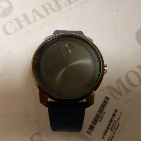 MOVADO GREY FACE LEATHER STRAP WATCH - UNBOXED