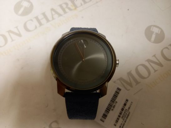 MOVADO GREY FACE LEATHER STRAP WATCH - UNBOXED RRP £395