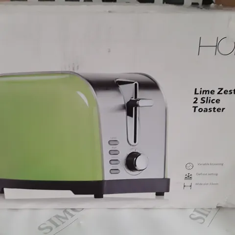 HOME LIME ZEST 2-SLICE TOASTER