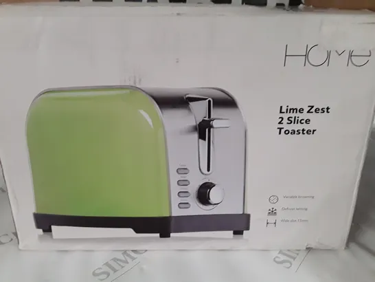 HOME LIME ZEST 2-SLICE TOASTER