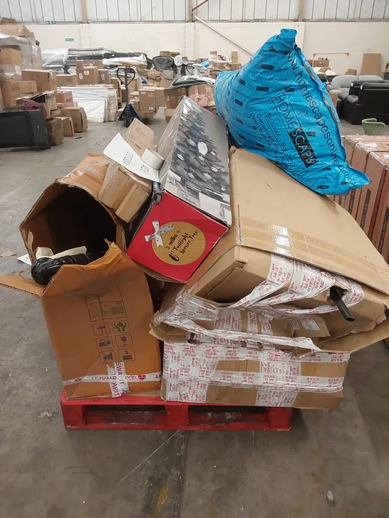 PALLET OF ASSORTED HOUSEHOLD GOODS AND INCOMPLETE FURNITURE PARTS 