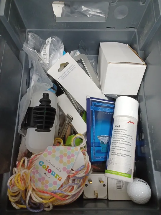 BOX OF APPROXIMATELY 20 ASSORTED HOUSEHOLD ITEMS TO INCLUDE PROP PINS, CAT COLLAR AND A MULTI TOOL