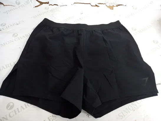 GYMSHARK LIGHT BLACK SHORTS - MEDIUM