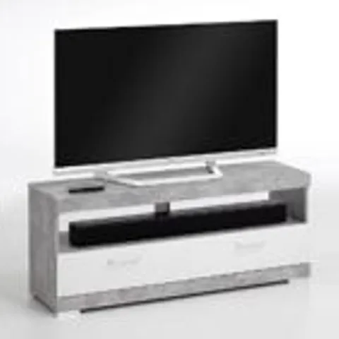 BRAND NEW & BOXED BETON ENTERTAINMENT/TV UNIT IN GLOSSY CONCRETE (1 BOX)