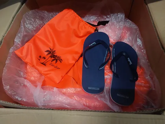 BOX TO CONTAIN A LARGE QUALITY BANDHAS FLIP-FLOPS // SIZES AND COLOURS MAY VARY 