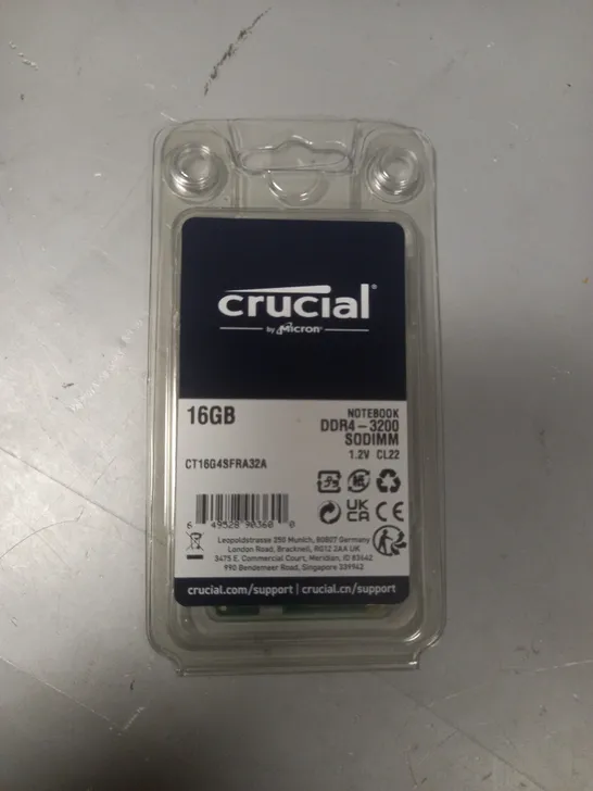 CRUCIAL 16GB NOTEBOOK DDR4-3200 RAM - CT16G4SFRA32A