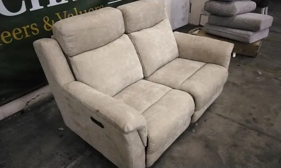 QUALITY DESIGNER 2 SEATER BEIGE FABRIC ELECTRIC RECLINER SOFA