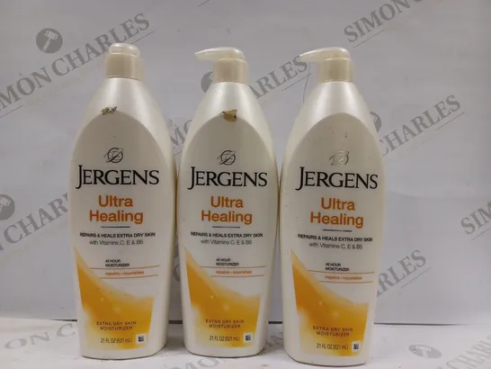 BOX OF 3 X 621ML JERGENS ULTRA HEALING EXTRA DRY SKIN MOISTURIZER