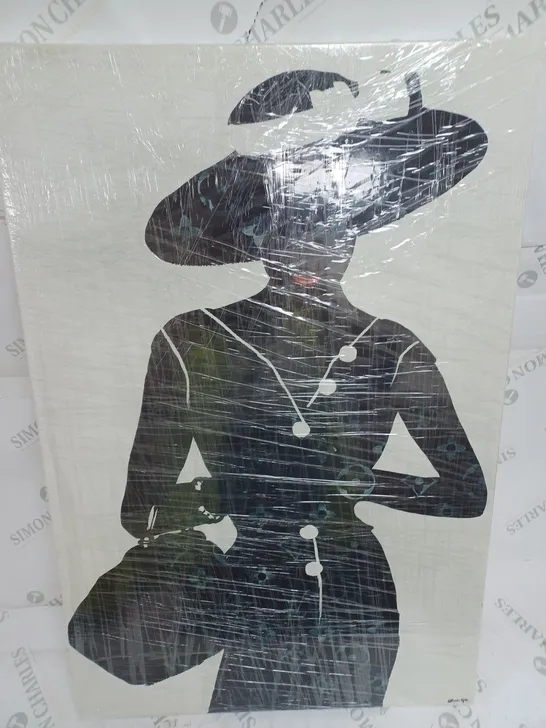 THE OLIVER GAL ARTIST CO. "SILHOUETTE OF A LADY" CANVAS ART 50 X 76CM