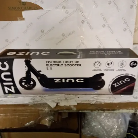 ZINC TWO WHEELED FOLDING LIGHT UP ELECTRIC E5 SCOOTER