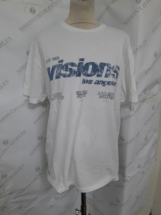 URBAN OUTFITTERS VISIONS TEE IN WHITE SIZE S