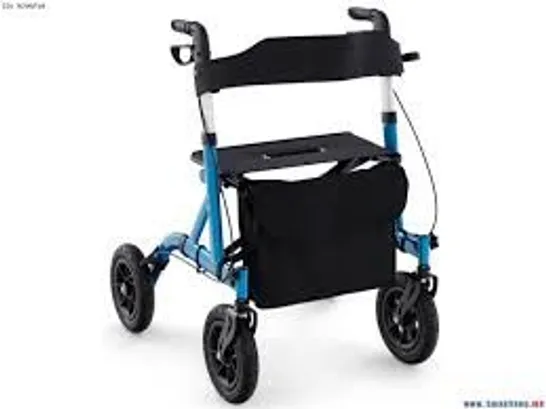 BOXED COSTWAY ELETRICLIFE HEIGHT ADJUSTABLE ROLLATOR WALKER FOLDABLE ROLLING WALKER WITH SEAT - BLACK (1 BOX)