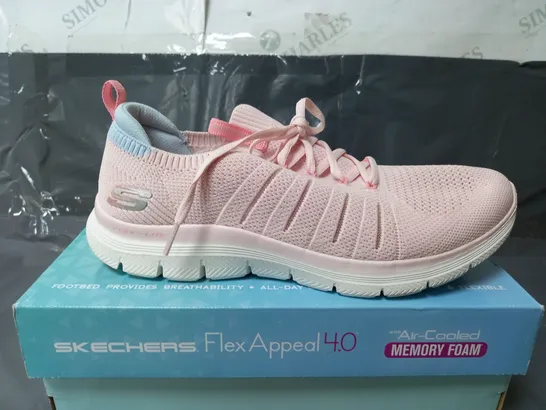 BOXED SKECHERS FLEX APPEAL 4.0 PINK TRAINERS - SIZE 7