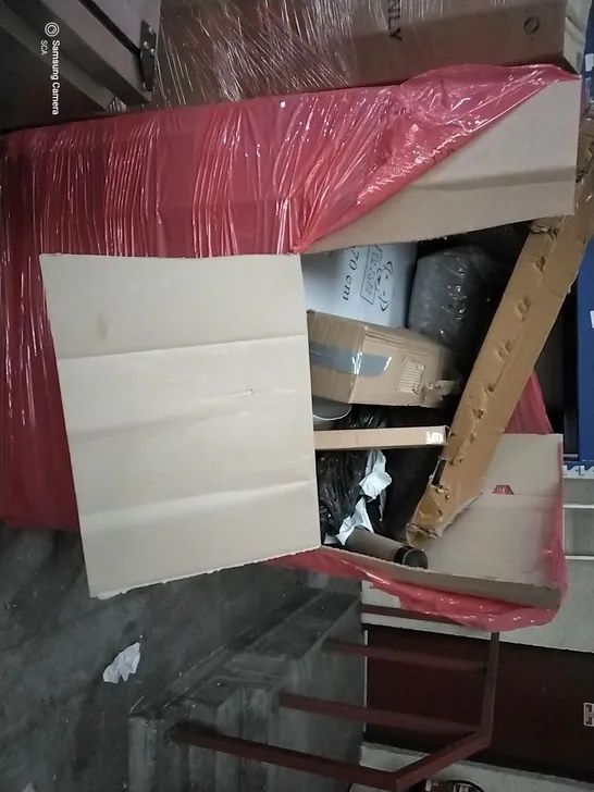 PALLET OF ASSORTED HOUSEHOLD ITEMS TO INCLUDE BAMBOO CUTLERY IRGANISED, AIR FRYER AND BOXED TOILET SEAT