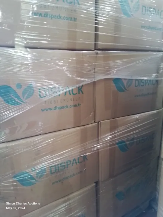 PALLET OF APPROXIMATELY 800 BRAND NEW DISPACK REINFORCED SURGICAL GOWNS - SIZE LARGE 