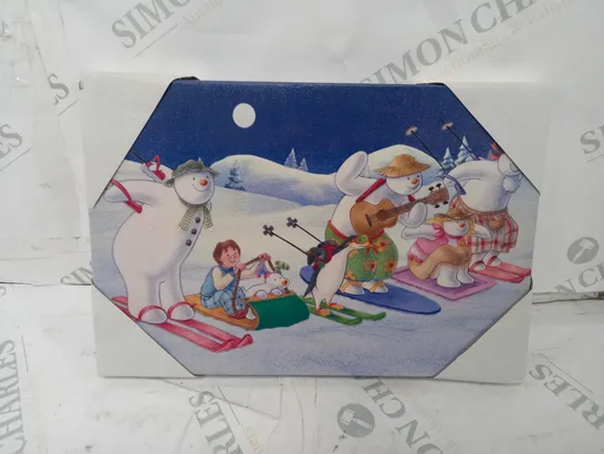 SNOWTIME THE SNOWMAN LED WALL ART WITH TIMER - 30cm x 20cm