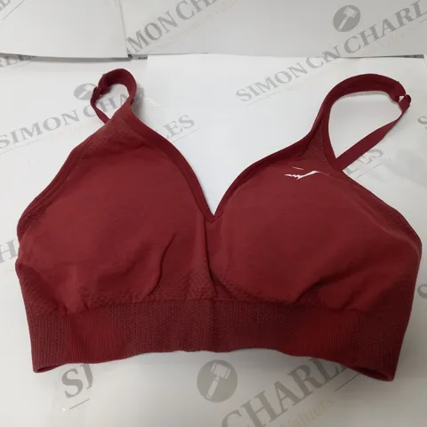 GYMSHARK SPORTS BRA IN DARK RED - SMALL