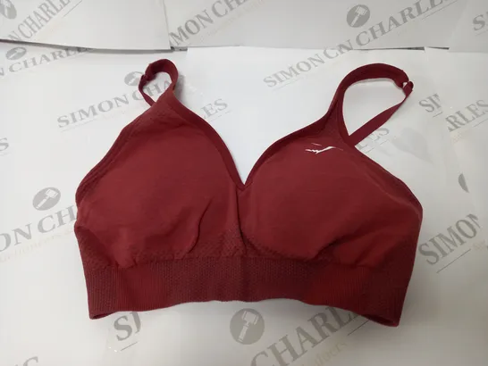 GYMSHARK SPORTS BRA IN DARK RED - SMALL